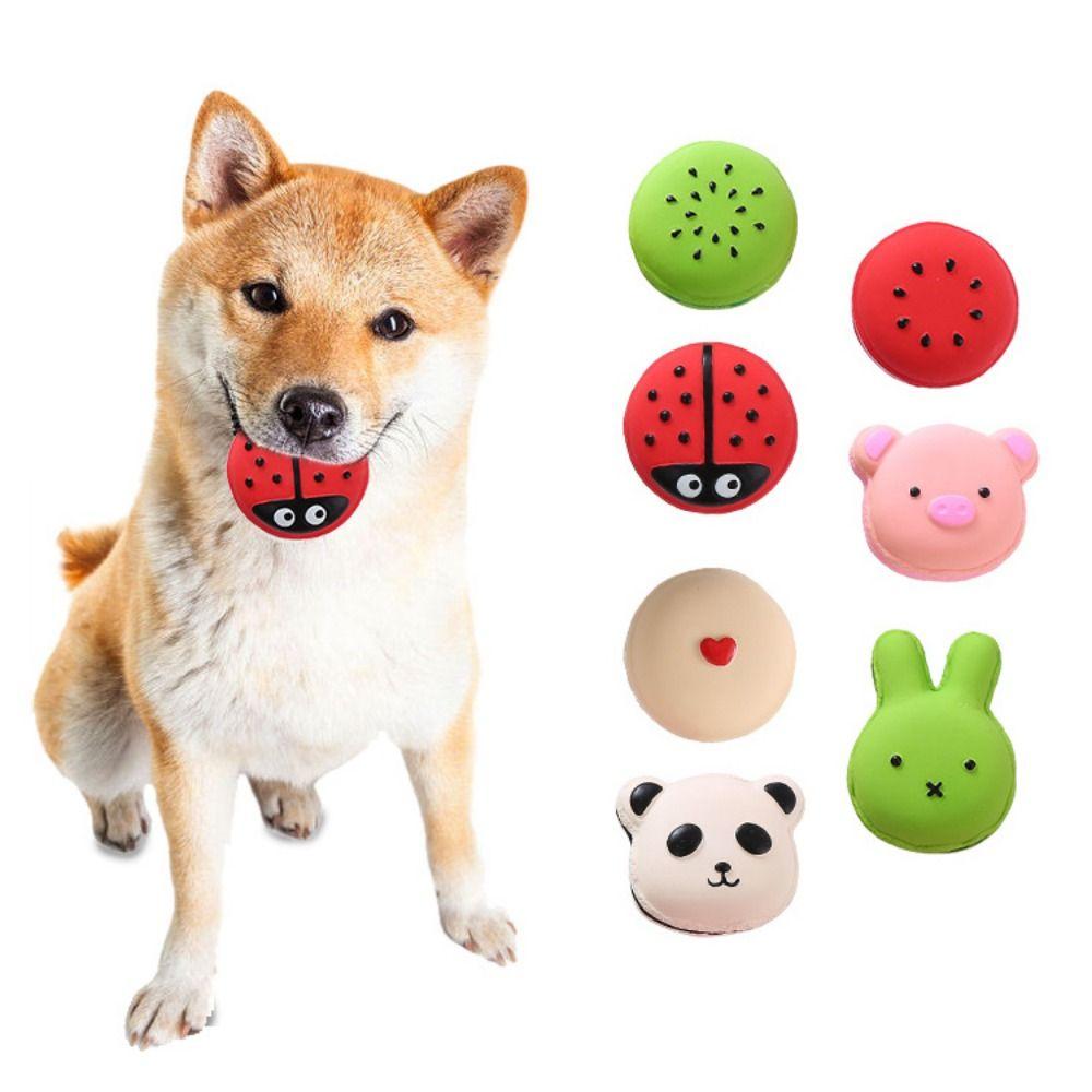 Macarone Dog Chew Toys Bite Resistant Dog Squeaky Toys Dog Molars Toy  Relieve Boredom