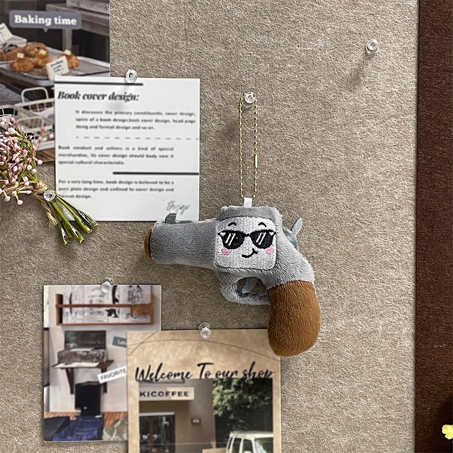

Creative Revolver Plush Keychain Toy for Kids Approximately 9cm