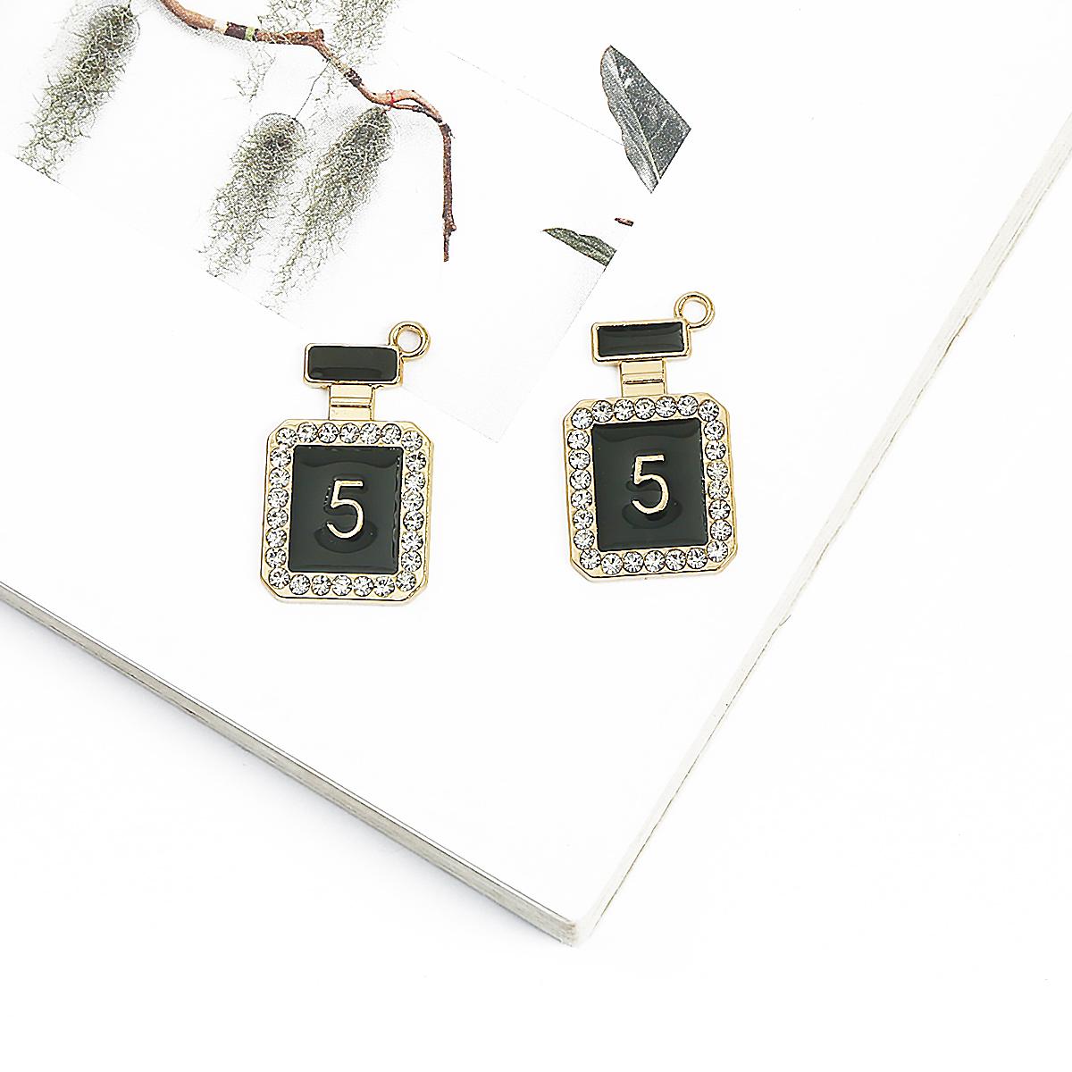 

2 шт. Металлические подвески со стразами для изготовления ювелирных изделий, браслета, ожерелья 27x16mm чёрный