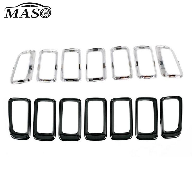 7PCS Front Grille Cover Grill Ring Erts Frame Trims Kit 68109865AA for Jeep Compass 2011 2012 2013 2014 2015 2016