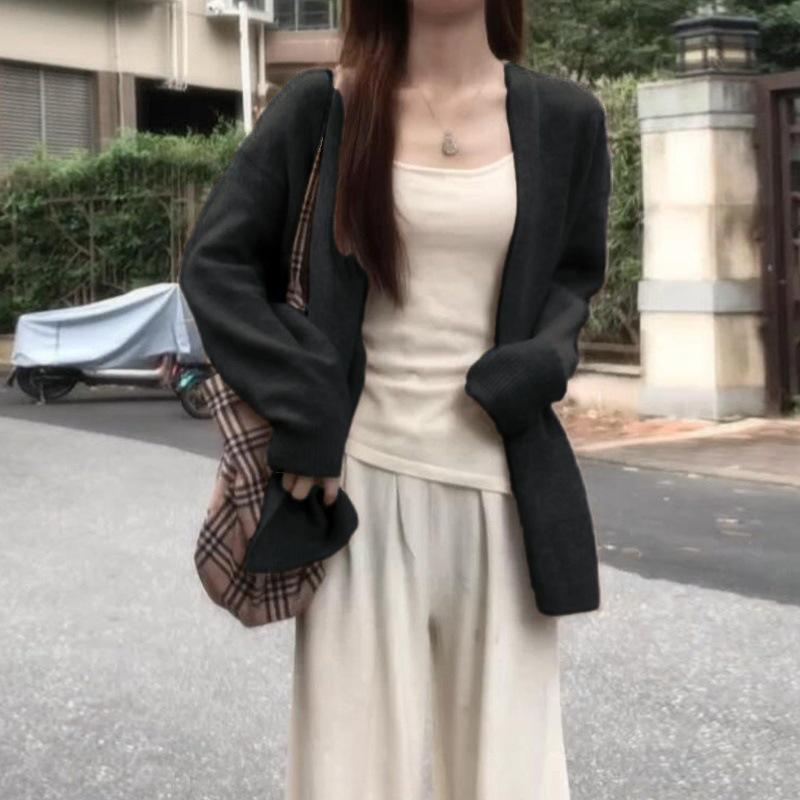 2025 Korean Chic Petite Knit Cardigan: Women's Early Spring to Winter Loose Sweater
