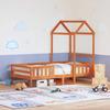 VidaXL Bed Frame with Roof Wax Brown 90x200 Cm Solid Pine Wood, Bedroom Furniture, Slatted Base, Bed Frame 3282161