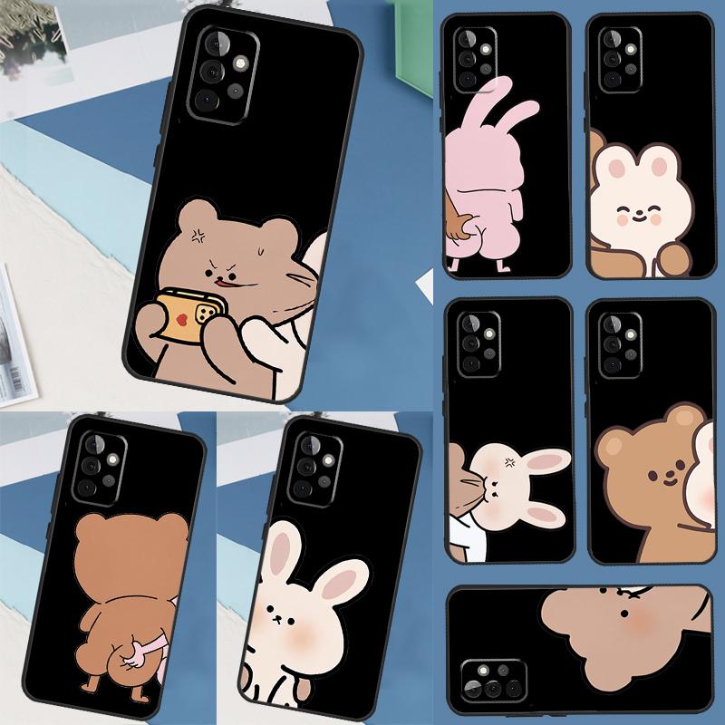 Funny Animal Dog Cats Tiger Couple Phone Case For Samsung Galaxy A13 A23 A33 A53 A73 A14 A34 A54 A12 A32 A52 A51 A71 Cover
