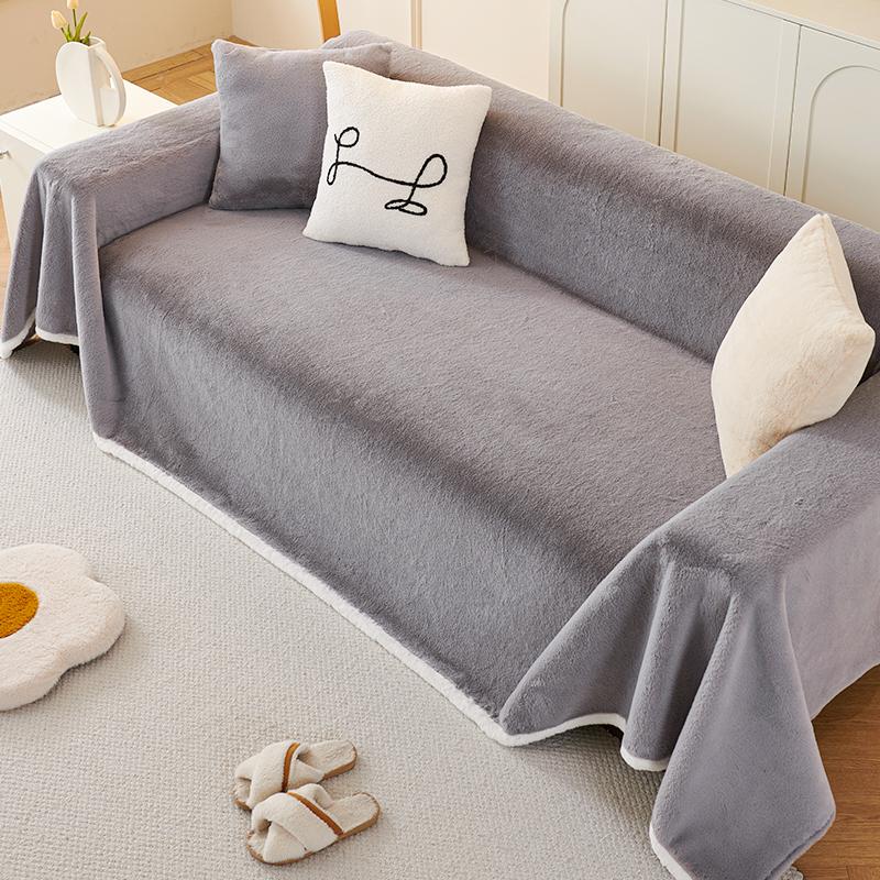 Plush Sofa Towel Autumn and Winter Non-Slip Seat Cushions Simple Modern Leather Sofa Cover Full Cover Cloth