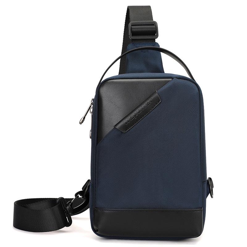 

Men Waterproof Large Capacity Chest Bag Nylon Outdoor Travel Shoulder Bag High Quality Casual Crossbody Sling Backpack темно-синього кольору