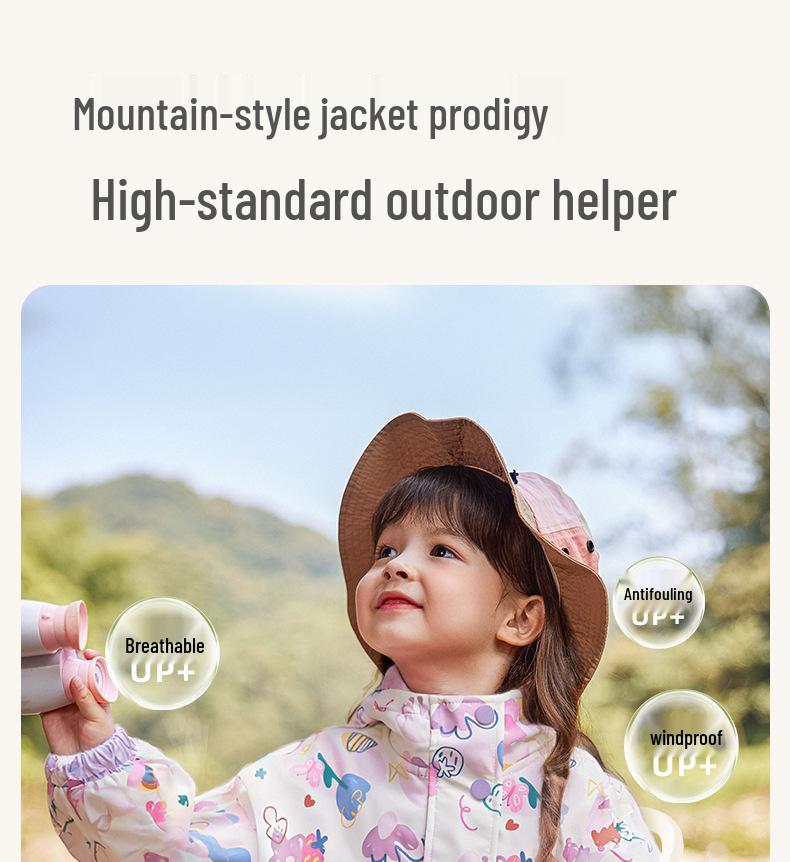 [Antibacterial] Jerry Baby Girls' Fleece-Lined Three-Proof Jacket - Warm Baby Fleece Top