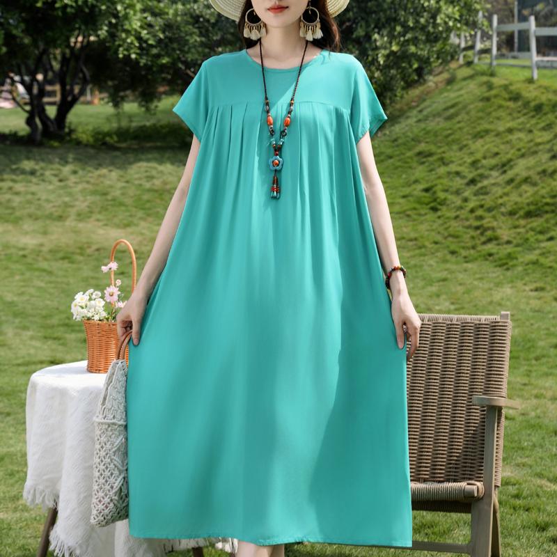 

Casual Women s Dresses Summer Vintage Clothes Plus Size Short Sleeve Elegant Long Dress 5XL