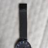 Used SKAGEN Watch Quartz Black Mesh Belt Battery Replaced (R8.7)