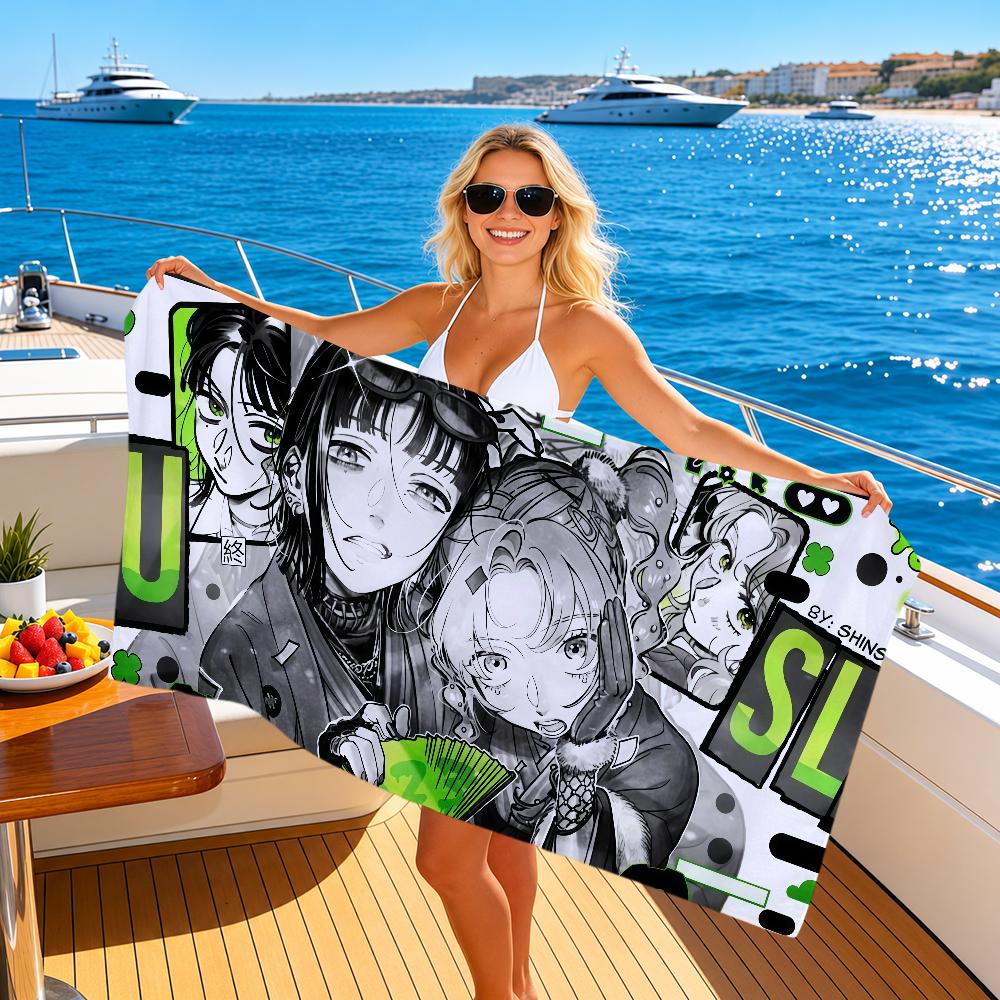 Bath Towels Anime Art K-Kinioto Green Yuri T-TGSWIIWAGAA Soft Quick Dry Gift Travel Gym Bathing Spa Camp Sport Pool Towel Gift