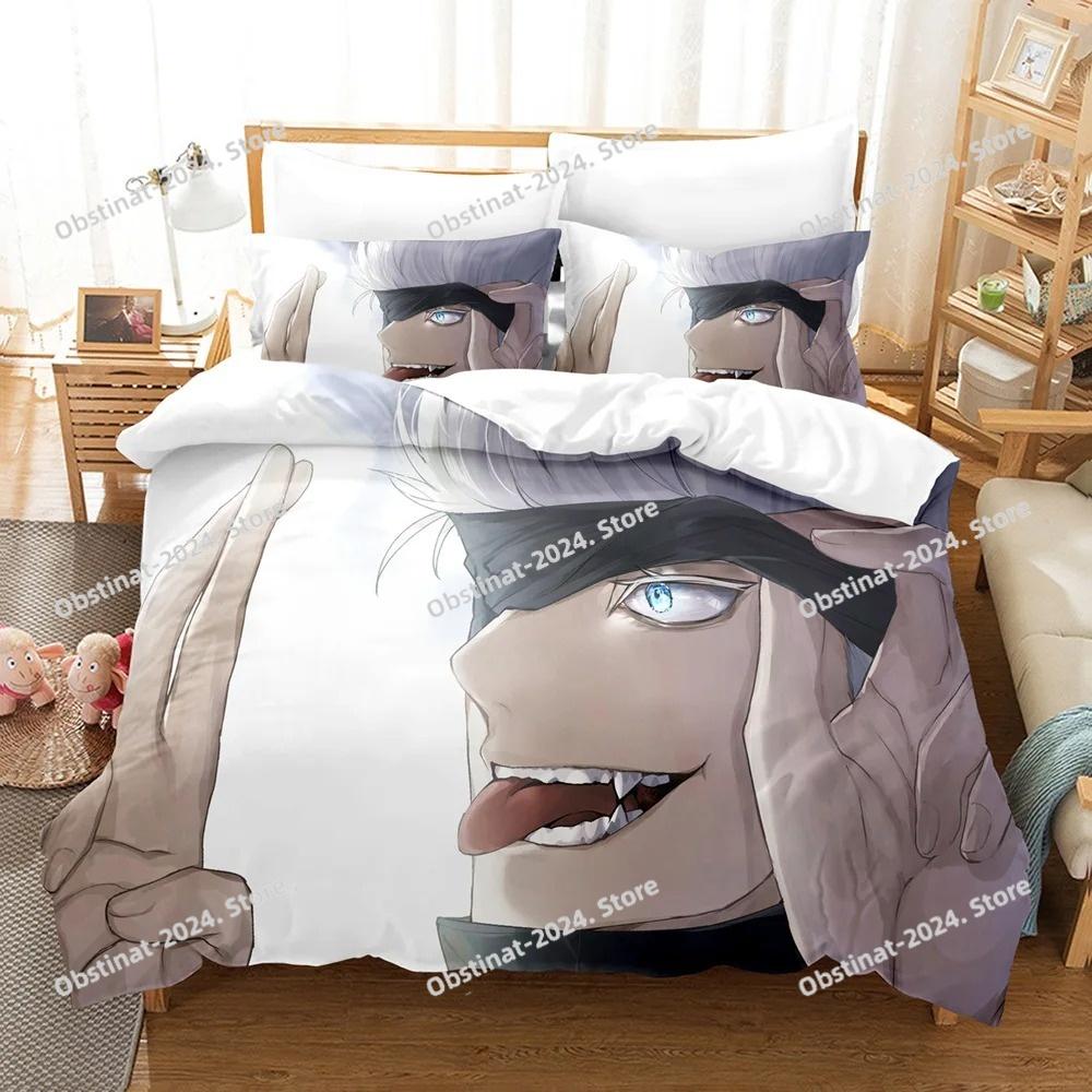 Jujutsu Kaisen Bedding Set Yuji Itadori Gojo Satoru Printed Duvet Cover Sheet Pillowcase Soft Quilt Cover Full Queen King Size