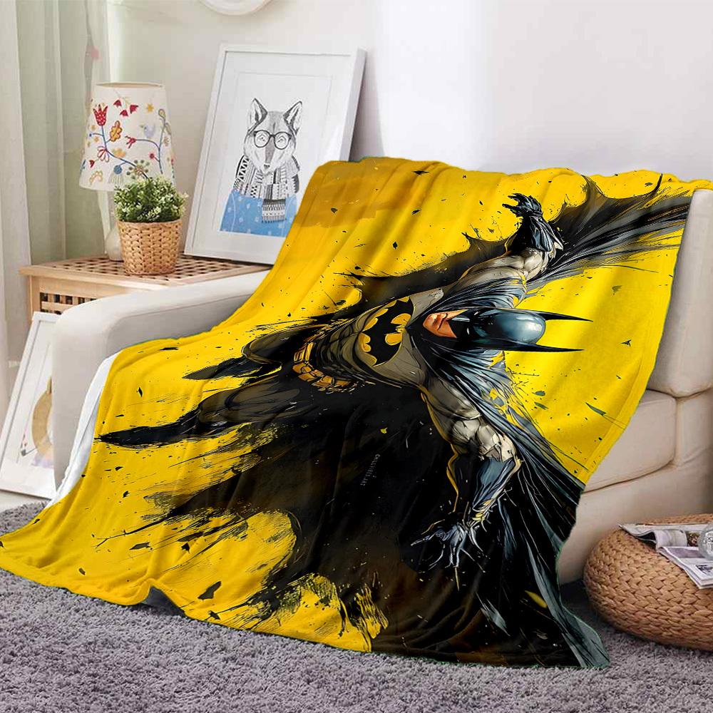 1pc Batman Hero Flannel Throw Blanket Lightweight Soft Warm All Season Blanket for Sofa, Bed, Travel, Camping L1024219