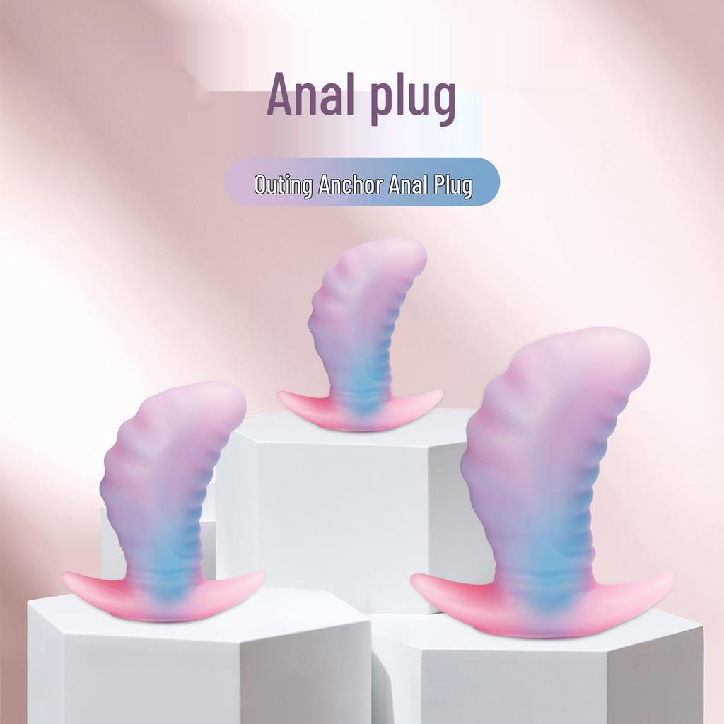 A187 Light Blue Silicone Anal Plug - Soft Travel-Friendly Adult Toy for Flirting and SM Stimulation.