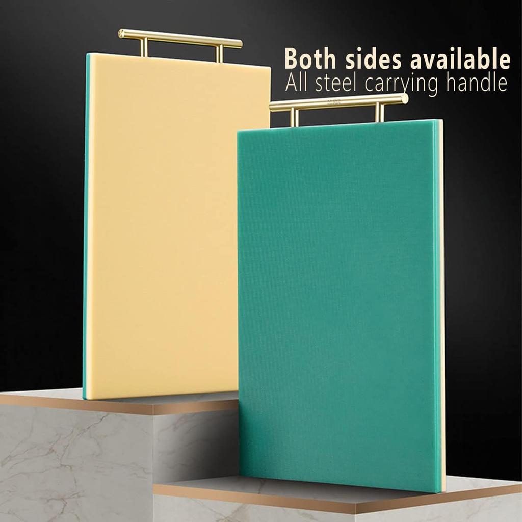 High-grade Durable Two-color Cutting Board, Food-grade PE Material, Steel Carrying Handle, Cutting Vegetables, Fruits, Raw Food, Cooked Food
