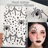 2PCS Shiny Halloween Stickers Spider Pattern Facial Crystal Stickers Stage Makeup