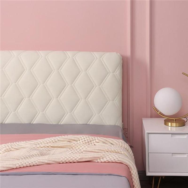 All-inclusive Super Soft Smooth Quilted Head Cover Thicken Velvet Headboard Cover Solid Color Bed Back Dust Protector Cover