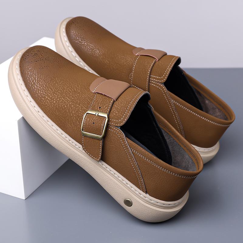 

Fashion High Quality Men Casual Business Shoes Fashion Genuine Leather Flats Comfortable Men Leisure Shoes Classics Formal Loafers Shoes 38 коричневий