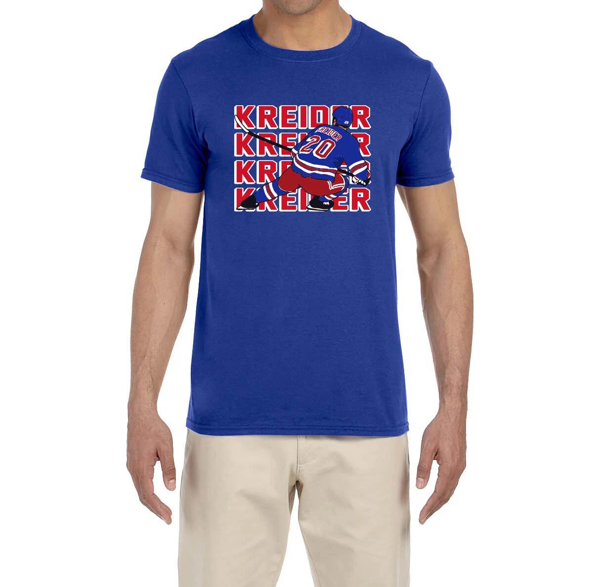 New York Rangers Chris Kreider Text Pic T-Shirt L
