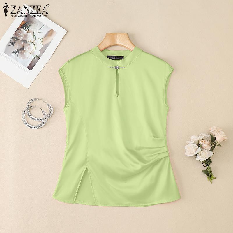 ZANZEA Lässiges, ärmelloses Tanktop für Damen mit Rundhalsausschnitt