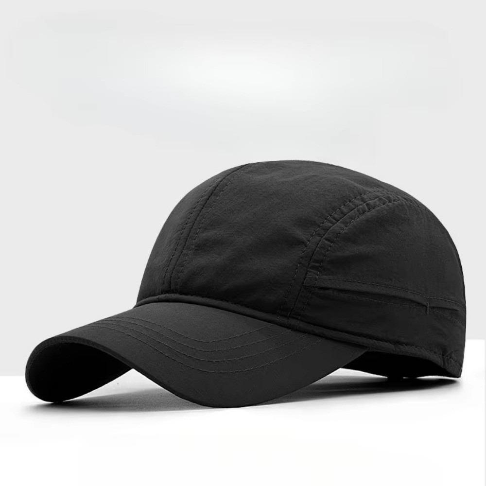 

Light Thin Sports Hat Quick Drying Trucker Cap Unisex Baseball Caps Snapback Hats black-L