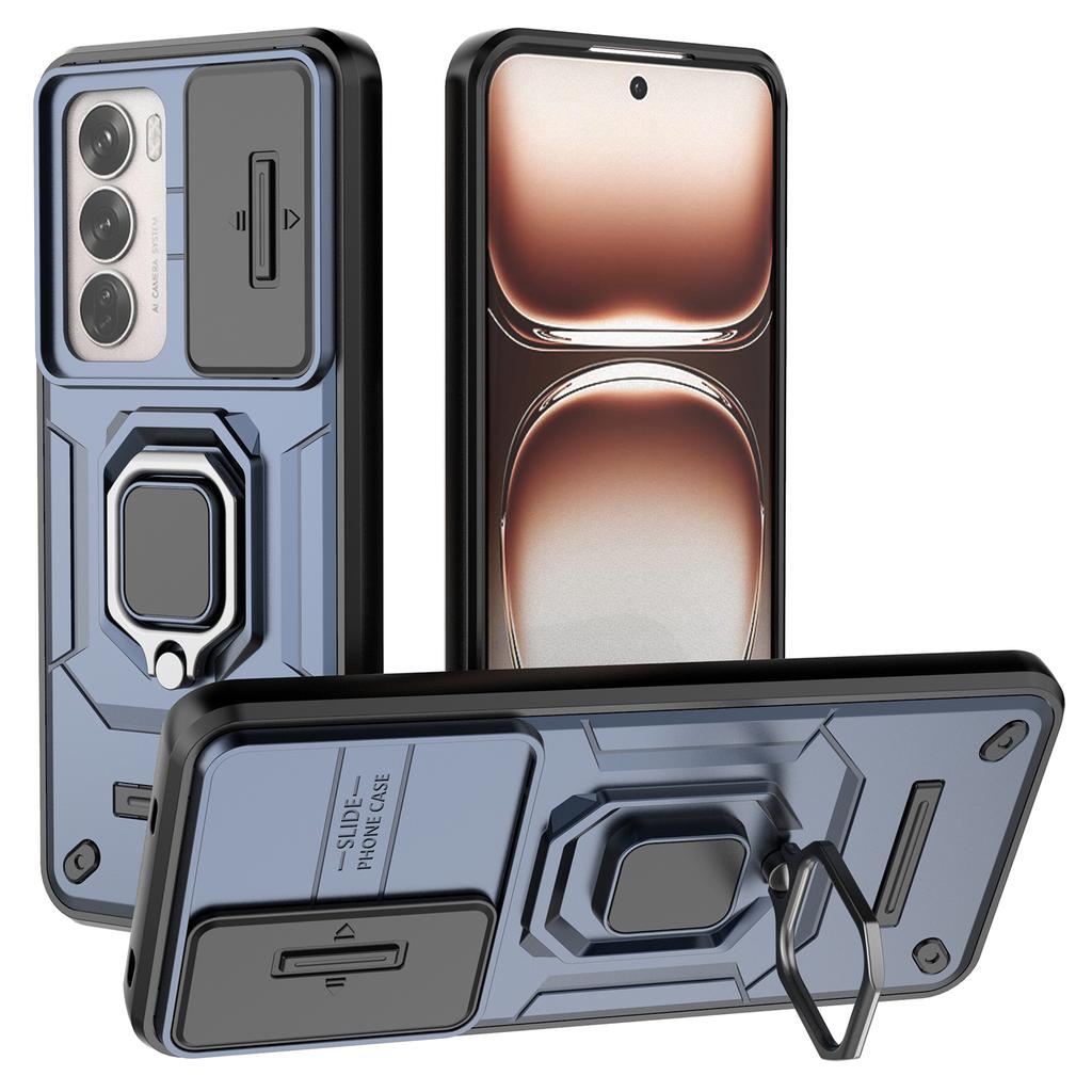 For Oppo Reno12 5G (Global) Case Kickstand PC+TPU Phone Shell with Lens Cover