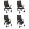 5 Piece Outdoor Dining Set in Black and Brown