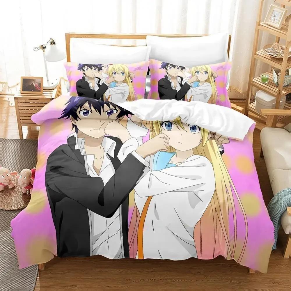 Comfortable Anime Print Bedding Set With Duvet Cover And Pillowcases Single Twin Full Queen King Sizes For Adults And Kids
