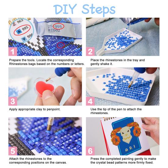 2026 Rhinestone Painting Desk Calendar DIY Handmade Butterfly Constellation Rhinestone Art Drawing Standing Flip Calendar Decoration