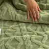 Solid Color Coral Velvet Blanket Thicked Office Nap Blanket Rhombus Flannel Blanket  Travel