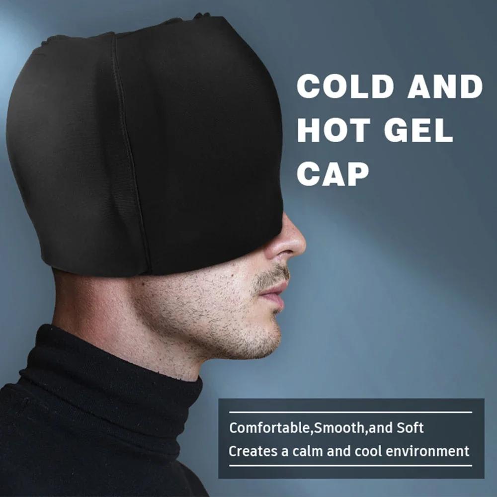 Migraine Relief Cap Gel Cooling Eye Mask Cooling Gel Headache Relief with Hot/Cold Gel Reusable Ice Pack for Stress Relief
