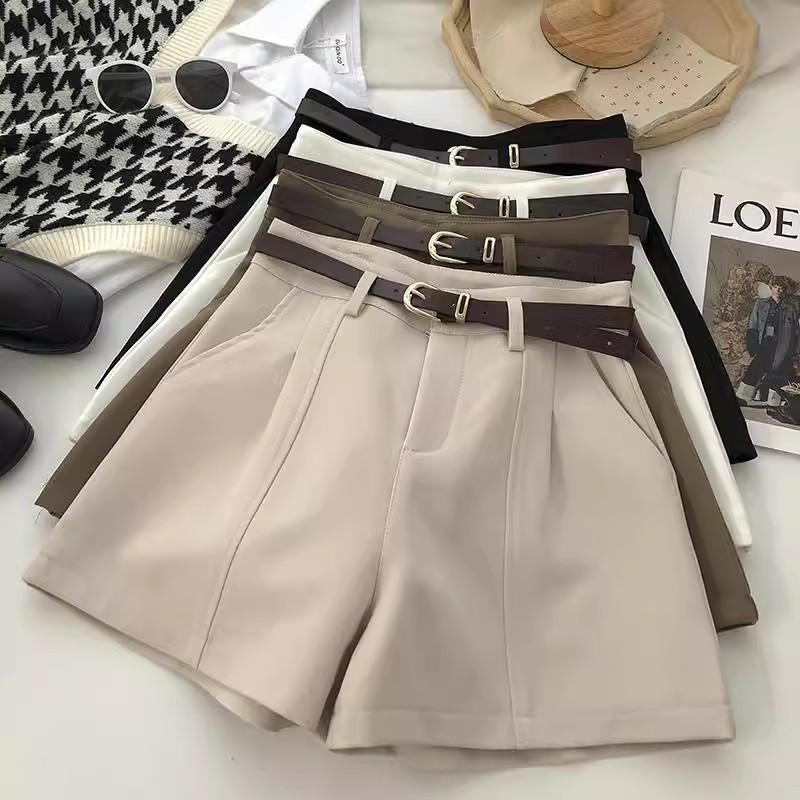 Women's High-Waist A-Line Wide-Leg Retro Shorts - Spring 2025 Korean & Hong Kong Style
