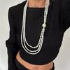 Große Perlen Lange Kette Halskette für Damen Elegante Quasten Perlen Halskette Pullover Kette Hochzeits Schmuck