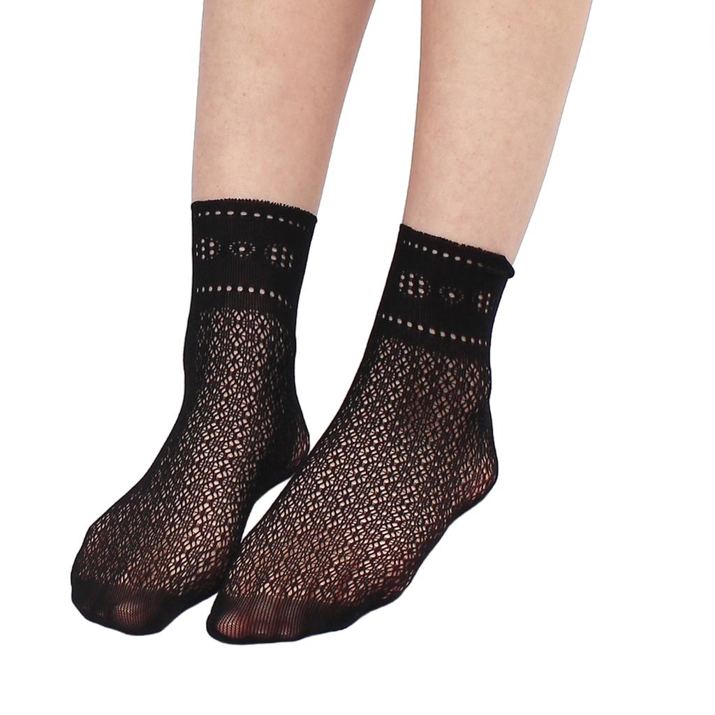 Women Fishnet Socks Hollowed Out Mesh Short Socks Thin Summer Anklet Socks Gift