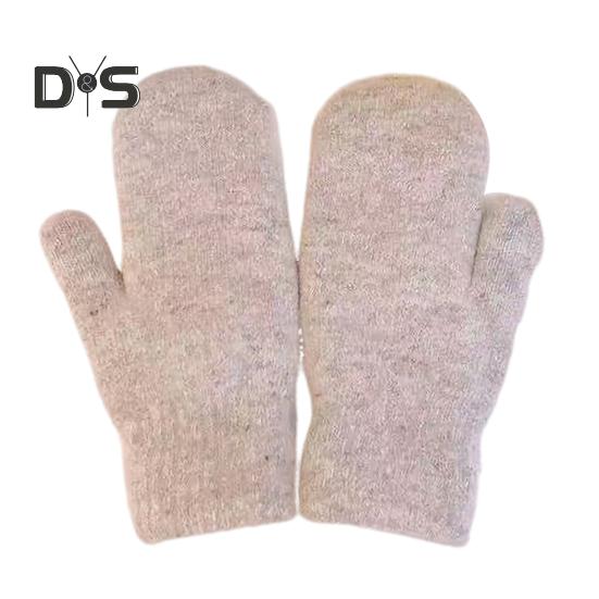 

1 пара зимних перчаток, утолщенные плюшевые вязаные перчатки на пять пальцев, унисекс, нескользящие, для холодной погоды, для вождения, гольфа, катания на лыжах и коньках белый