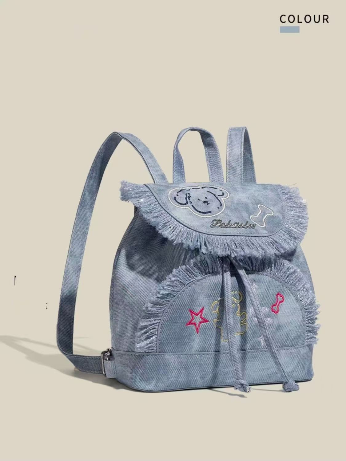 

Новый износостойкий холщовый рюкзак, милый рюкзак для девочки, лето, новый нишевый дизайн, легкая дорожная сумка синий