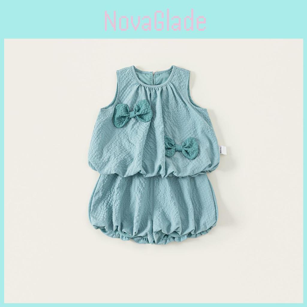 Kid Girl Summer Dress Set With Soft Material And Bow For Ages 3 To 8