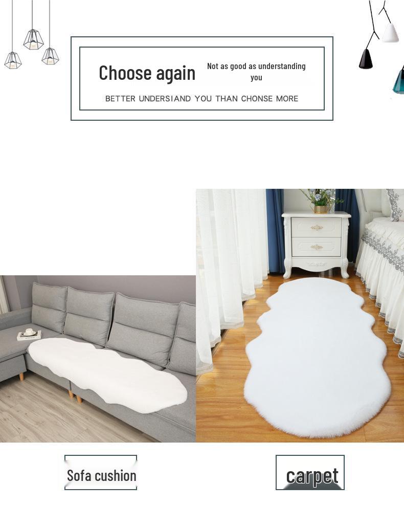 Thickened Imitation Rabbit Fur Irregular Carpet for Bedroom or Living Room