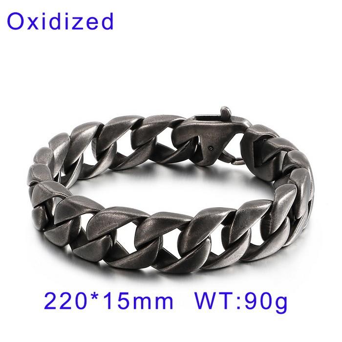 15MM Minimalist Cuban Chain Bracelet for Men Women Polished Charms Stainless Steel Necklace Trendy Jewelry Sets Gift 22cm