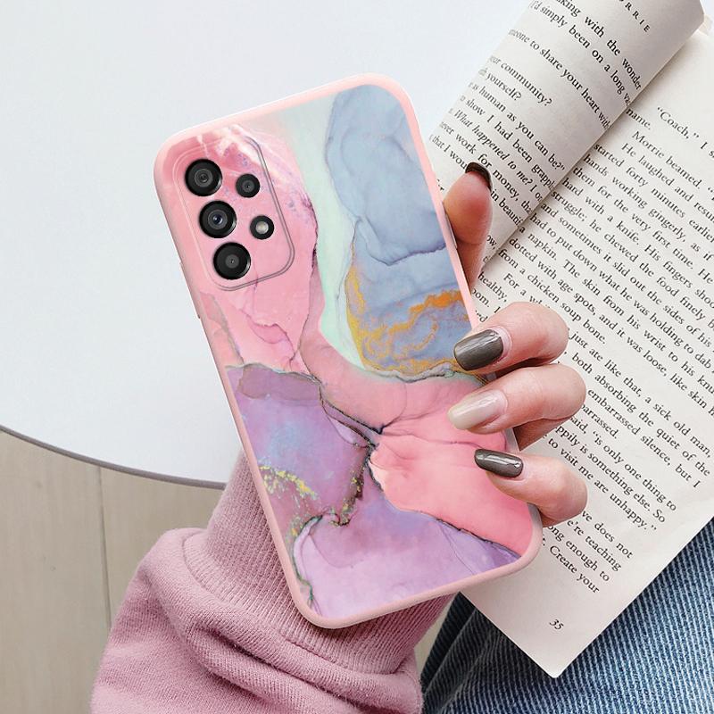 Case For Samsung Galaxy A53 5G A 53 Back Cover Protective Silicone Funda Fashion Marble Stone Texture Coque For Samsung A53 Capa