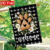 2D Flat, 2D Flat,1pc Summer Black and White Grid Daisy Dog Paw Print Design2D Flat Printing 28x40 (12x18) Inch Double-sided Garden Size Garden Flags F