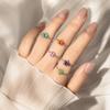 Elegant Link Chain Ring Colored Pull-out Chain Ring Open Rings Star Zircon Rings  Gift