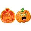 Halloween Pumpkin Face Cookie Cutters Press‑Type Baking Molds Cartoon Expression Stamp Mould for Fondant Pastry DIY Baking Party Decoration