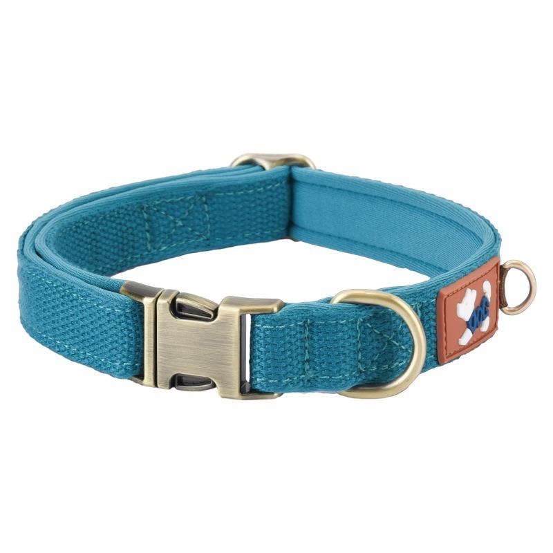 

Dog Nylon Collar Buckle Necklace Adjustable for Small Medium Large Dogs Dog Durable Collar Webbing Space Cotton Inside PetCollar S синій