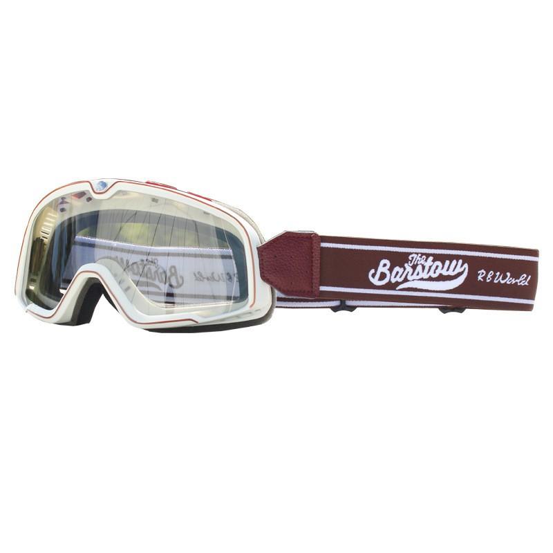 Harley-Stil Motorradbrille Halb-/Vollhelm-Nutzung - Wechselobjektiv Winddichtes Reitbrillen für Herren Damen