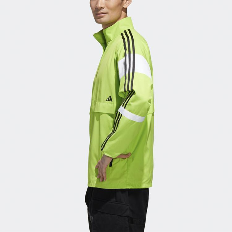 Adidas Stand Collar Colorblock Woven Jacket Men Jacket Semi-Solar-Green GL0400