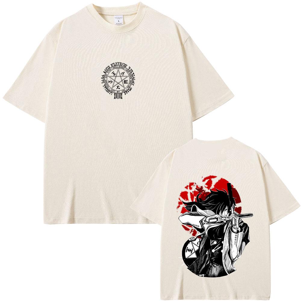 Anime Hellsing Yumie Takagi Graphic Tshirt Vampire Alucard Merch T Shirts Unisex Women Gothic Unisexga Oversized Short Sleeve Tshirt