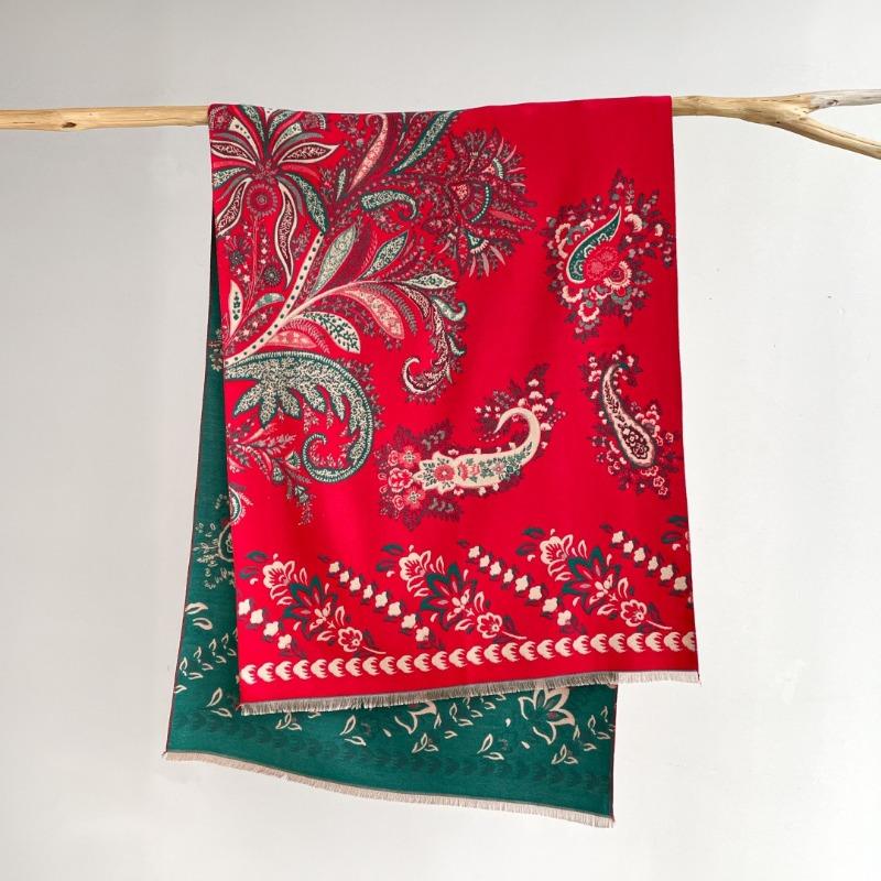 New cashew flower jacquard scarf women's autumn and winter fashion imitation cashmere shawl thickened warm scarf