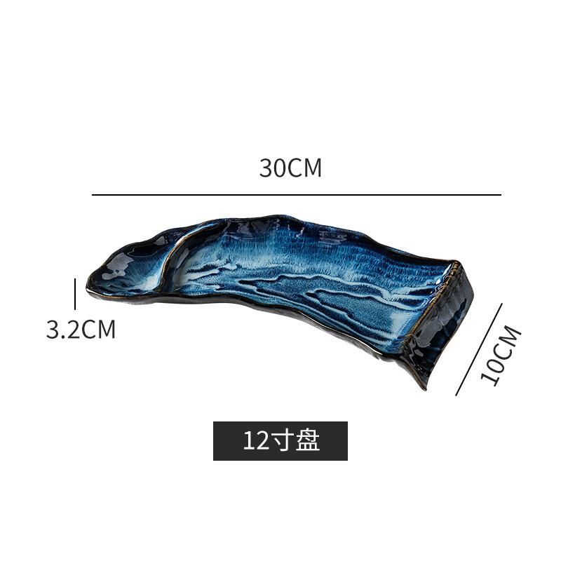 Japanese Plates, Special-Shaped Long Plates, Ceramic Dim Sum Plates, Western Plates, Creative Snacks, Japanese Creative Sushi Long Plates