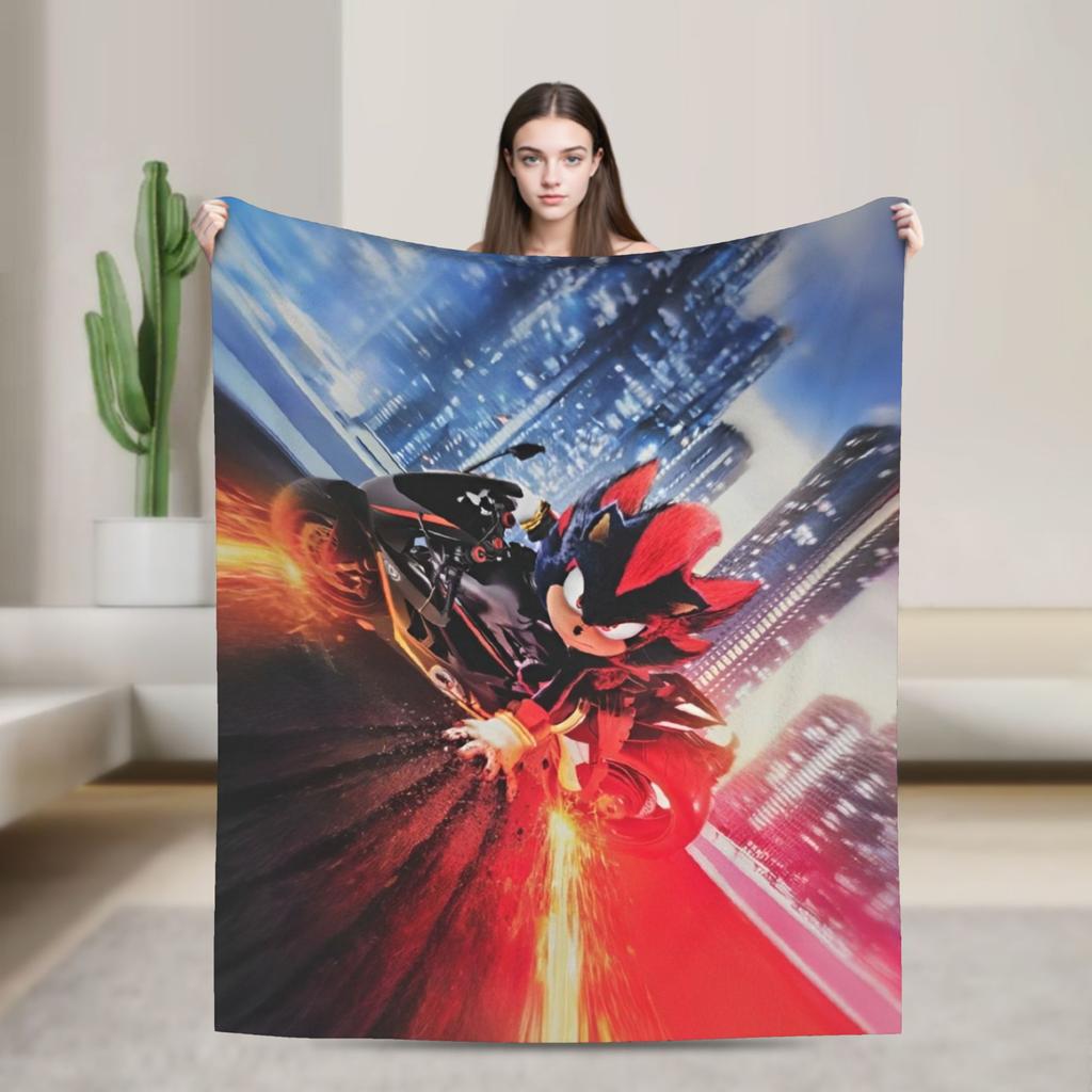 Zbrojené Super Ježek Stín Deka Flanelová Úžasná Prodyšná Přehozová Deka pro Dekoraci Přehozu