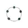 Bracelet - Pearls & Colors - 5 Tahitian Cultured Pearls 9-10 Mm - 925 Sterling Silver - Lobster Clasp - 18 Cm