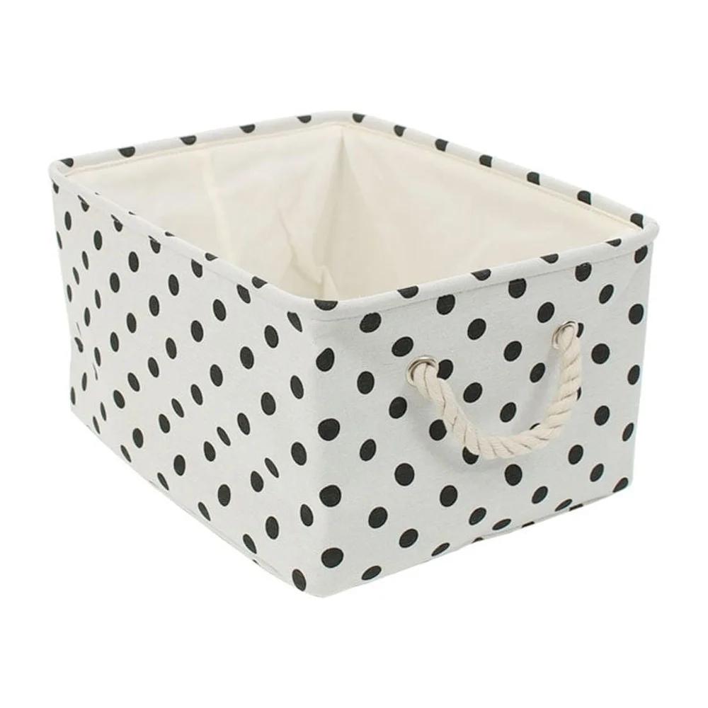 Foldable Canvas Storage Bins Eco-Friendly Fabric Organizer Basket with Handles Drawstring Cover Multisize Home Office Closet